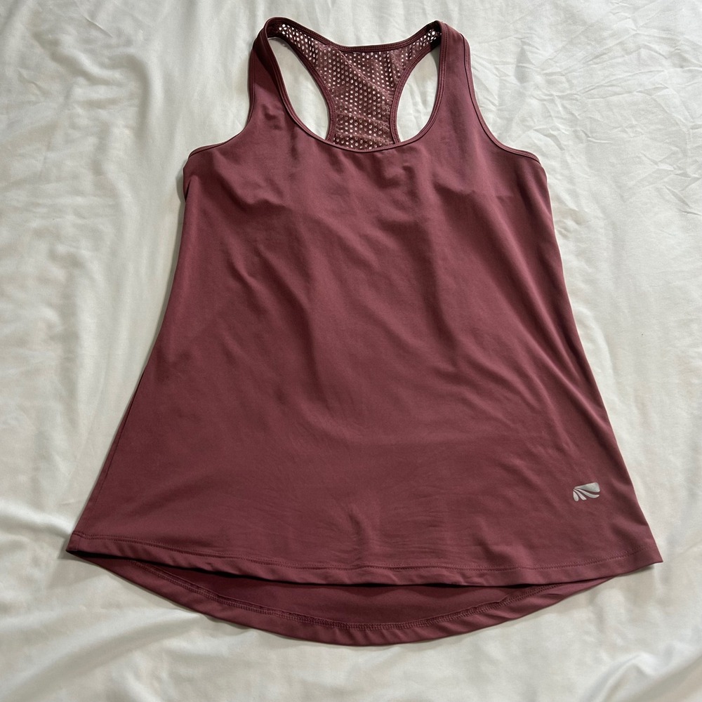 Marika Womens Racerback Mesh Back Activewear Tank Top Burgundy Maroon Size Small